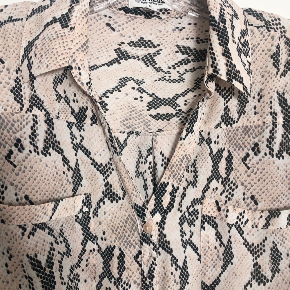 Express V-Neck Buttoned Down Shirt - Picture 6 of 7